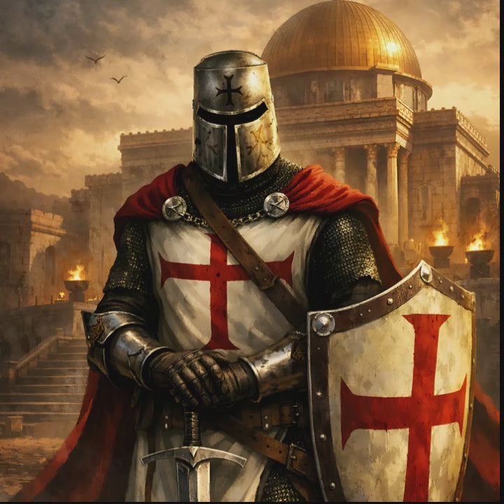 Camiseta clásica unisex 100% Algodón -Milites Vita - Caballero Templario